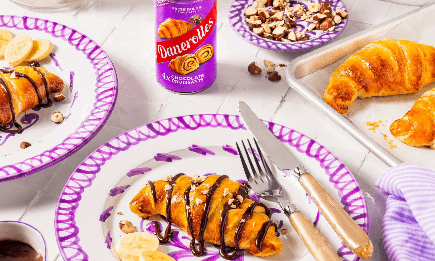 Chokolade Croissant med banan